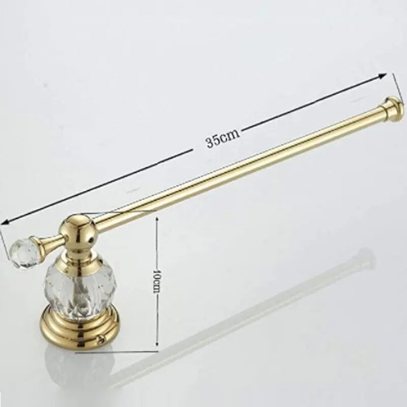 Luxury Crystal Gold Bathroom Hardware Set - Wall Mounted