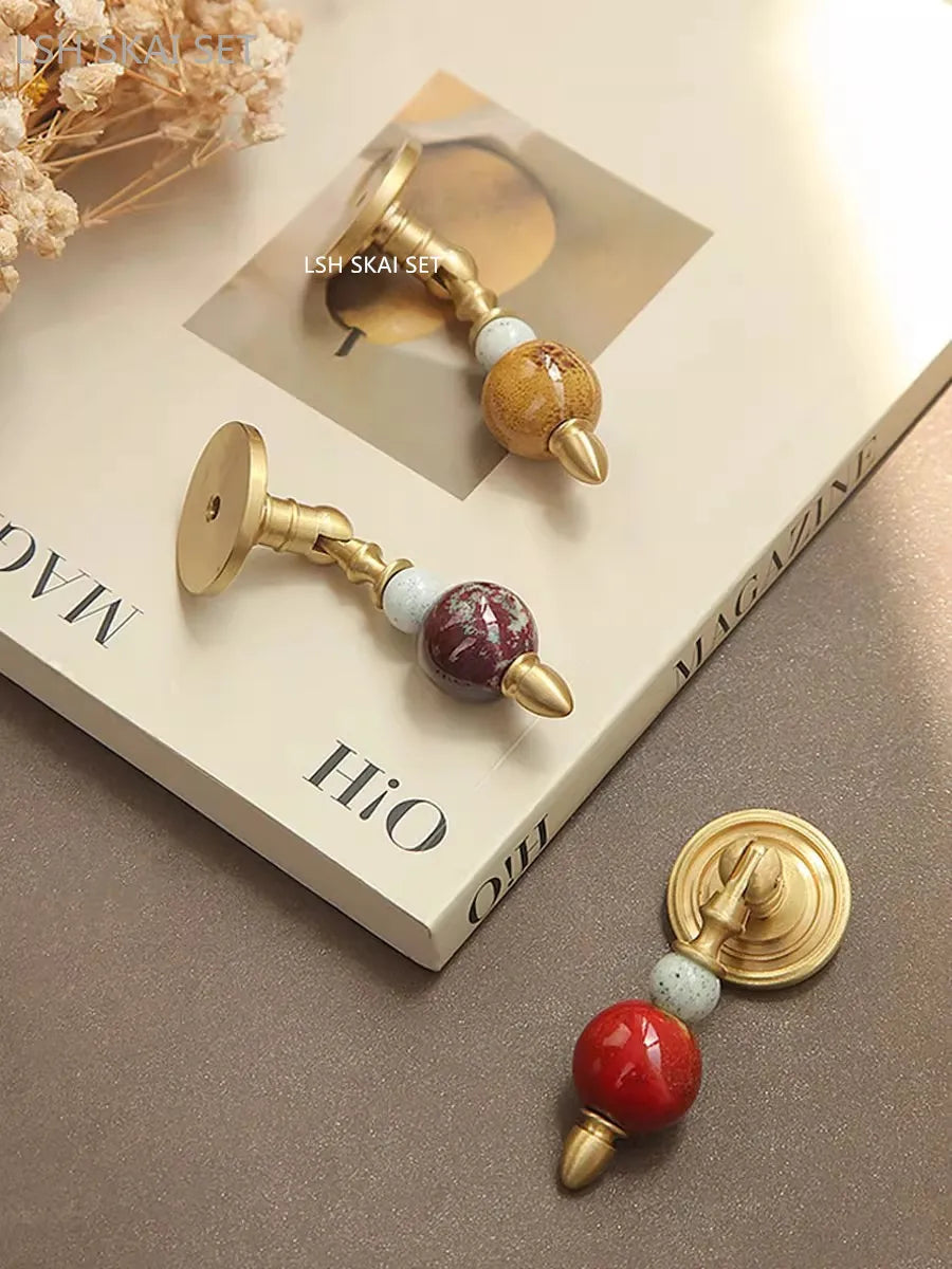 Elegant Brass Cabinet Handles - High-End Crystal Knobs