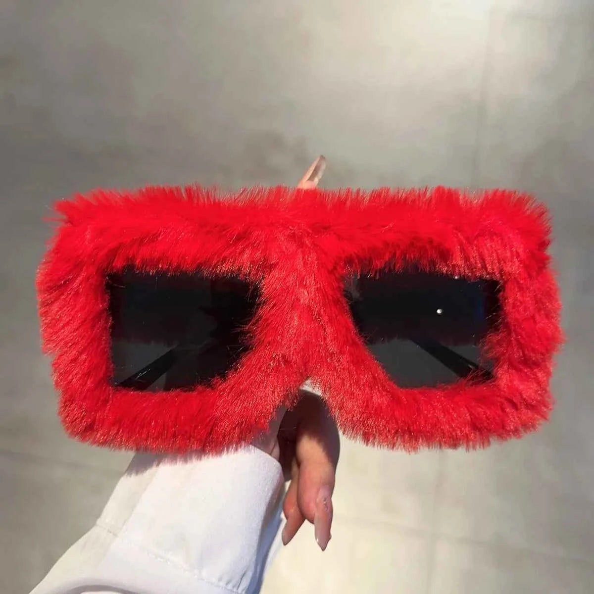 Premium Oversized Square Sunglasses - Retro Furry Frame Shades