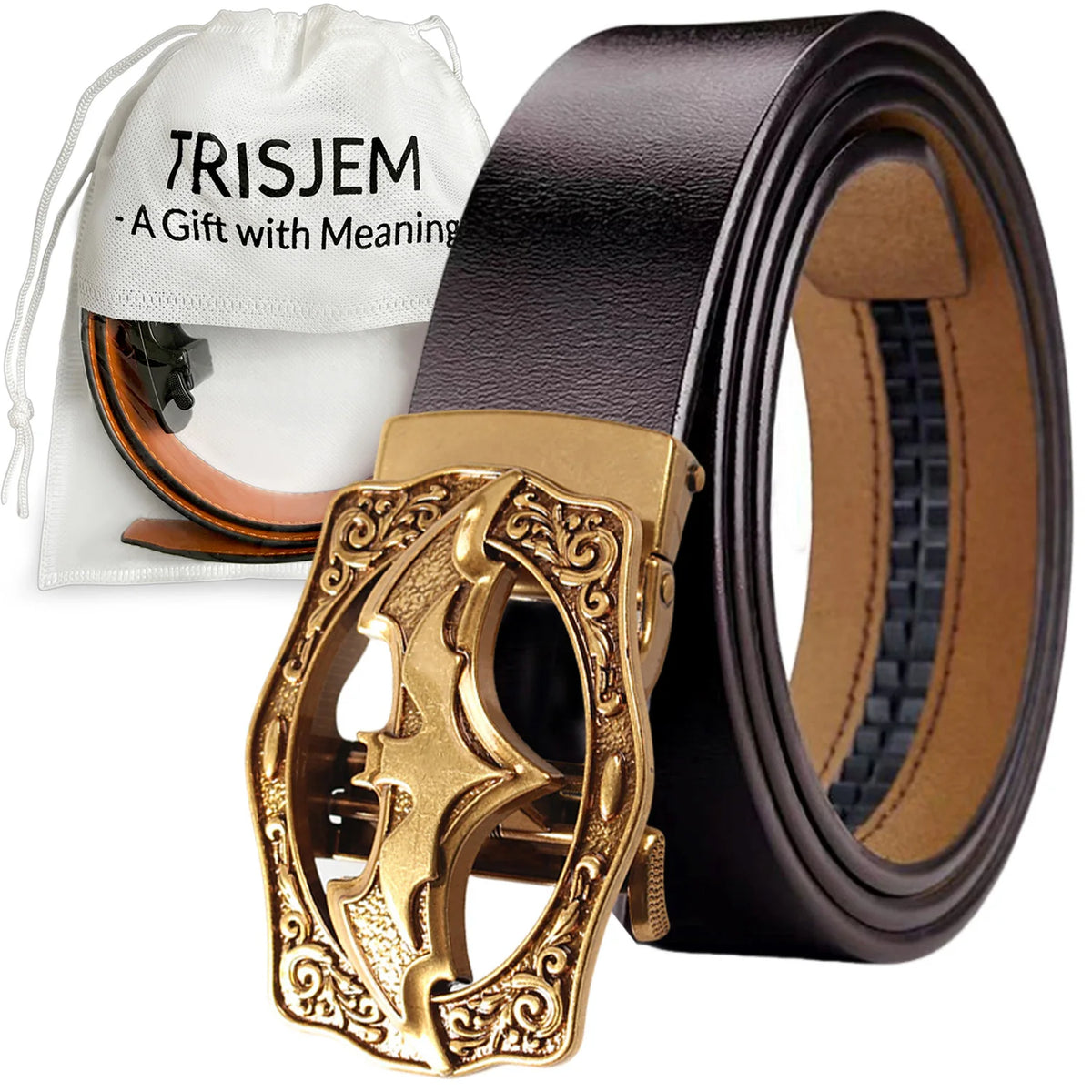Vintage Retro Automatic Belt with Bat Buckle