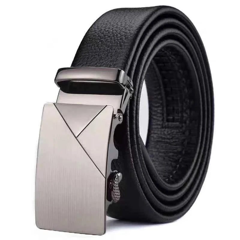 Premium Men's Leather Belt - Luxury Metal Buckle & Soft PU Strap