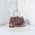 Elegant Sequins Evening Handbag with Floral Design
