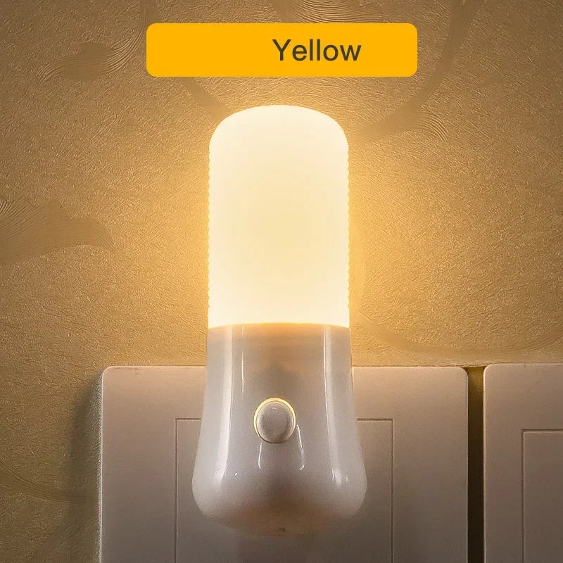 Elegant LED Wall Socket Light - Push Button Night Lamp