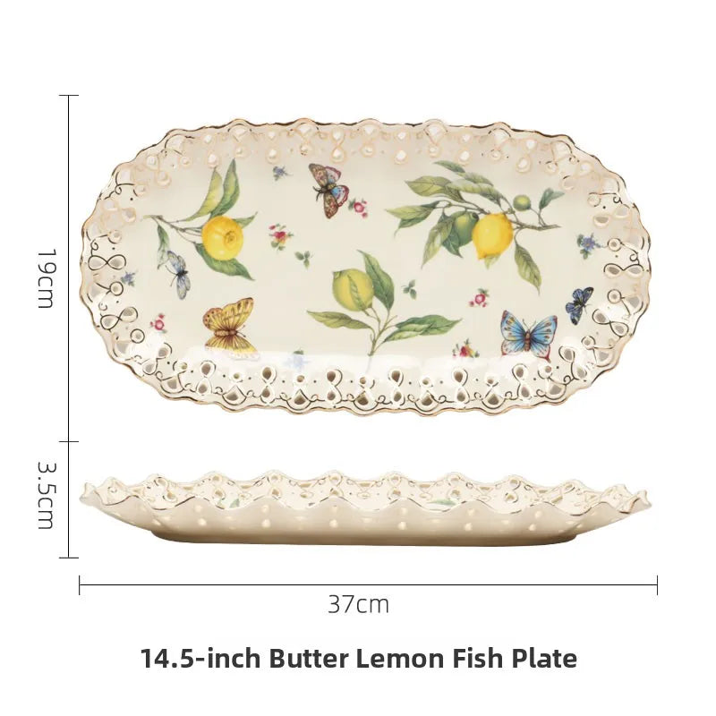 Elegant Ceramic Dinner Plate - European Style Round Dish
