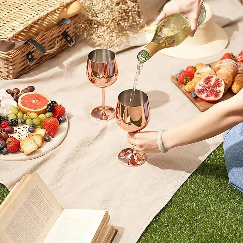 Premium Stainless Steel Wine Goblet - Durable & Elegant 500ml