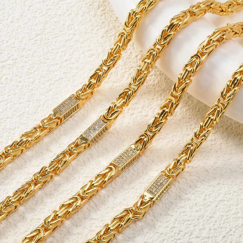 Luxury 18K Gold Plated Snack Chain Necklace - Elegant 24in/28in