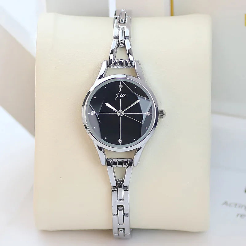 Elegant Ladies Bracelet Watch - Rhinestone Rose Gold Design