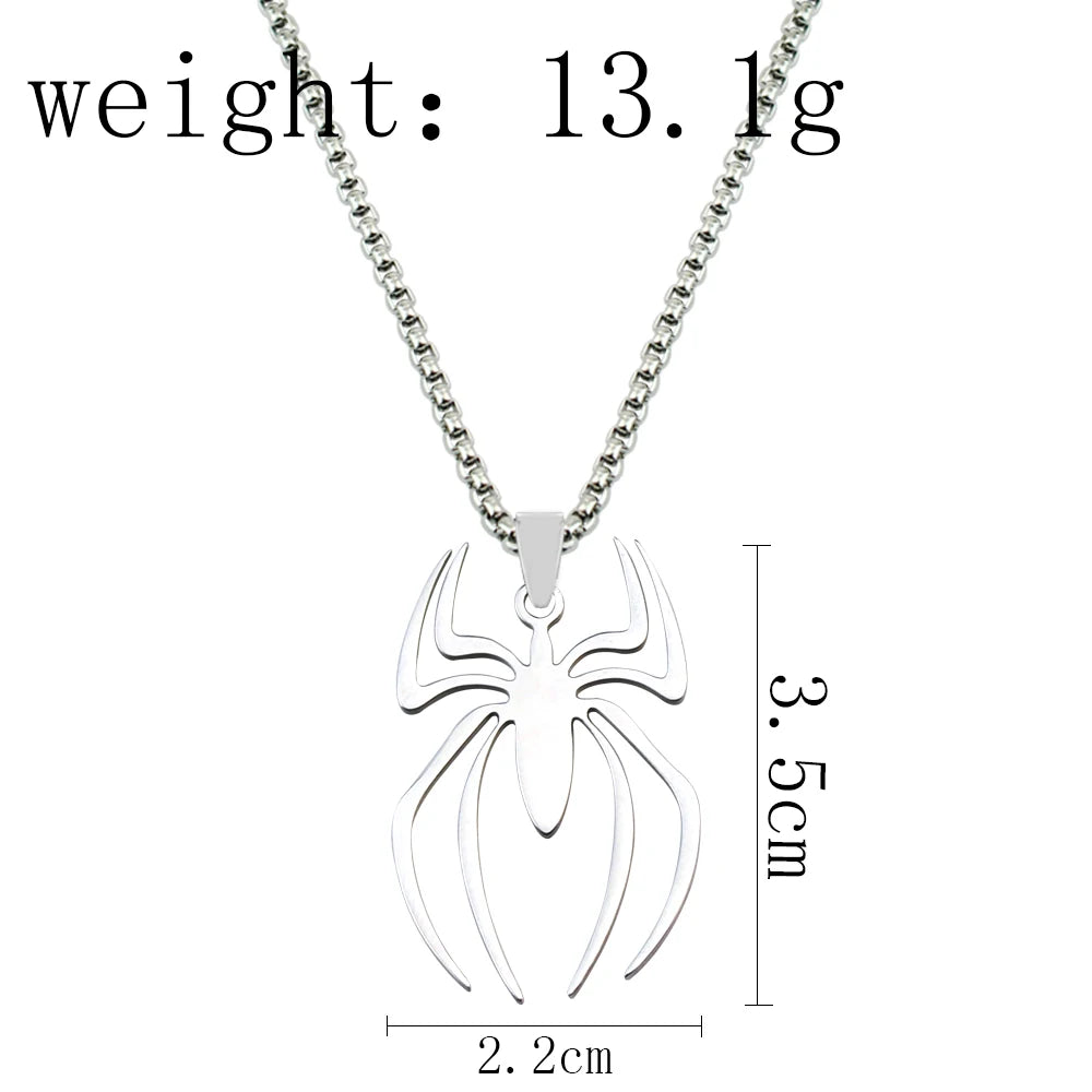 Vintage Spider Pendant Necklace - Gothic Punk Chain