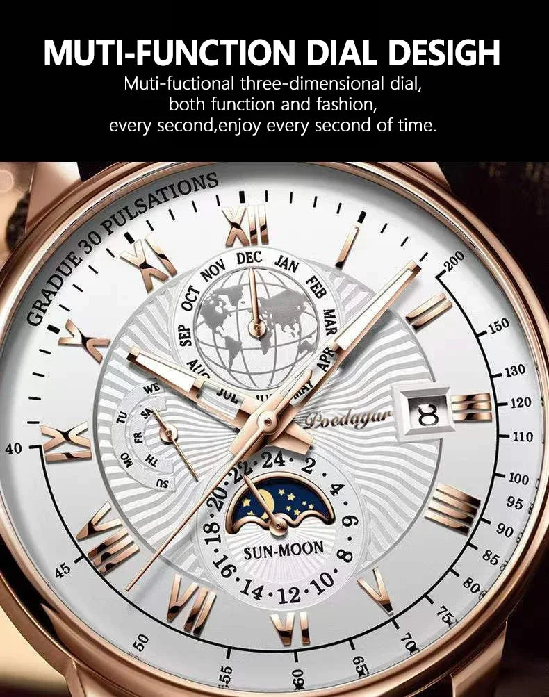 Elegant Men's Quartz Leather Watch - Versatile Business Style