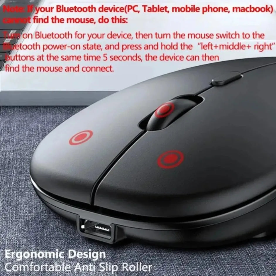 Wireless Gaming Mouse - Rechargeable & Silent Click