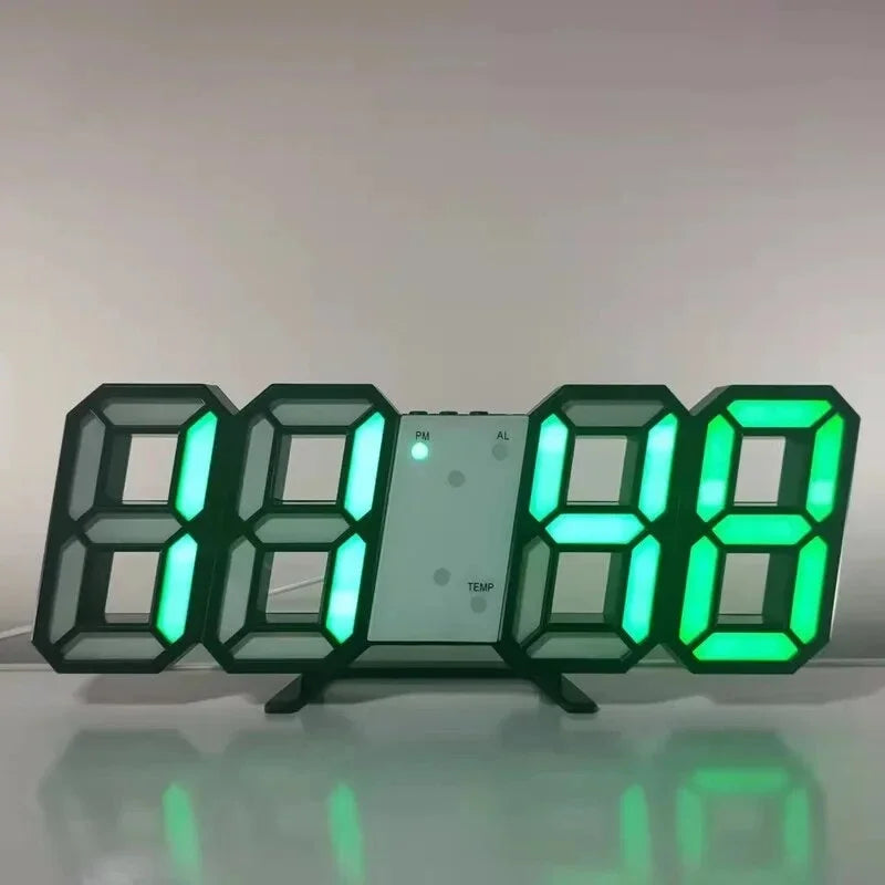 Modern LED Digital Clock - Sleek 3D Table & Wall Design
