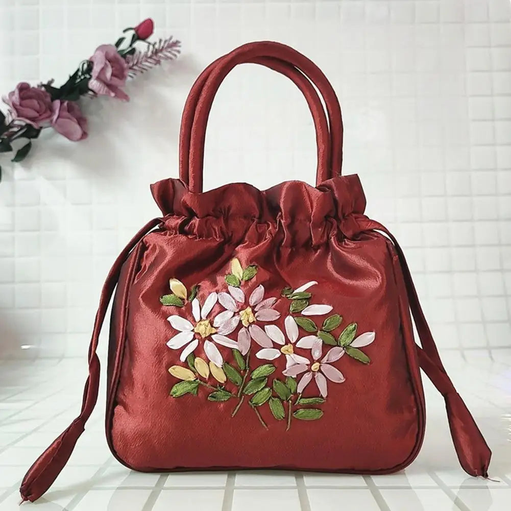 Elegant Embroidery Drawstring Bag - Vintage Hanfu Accessory