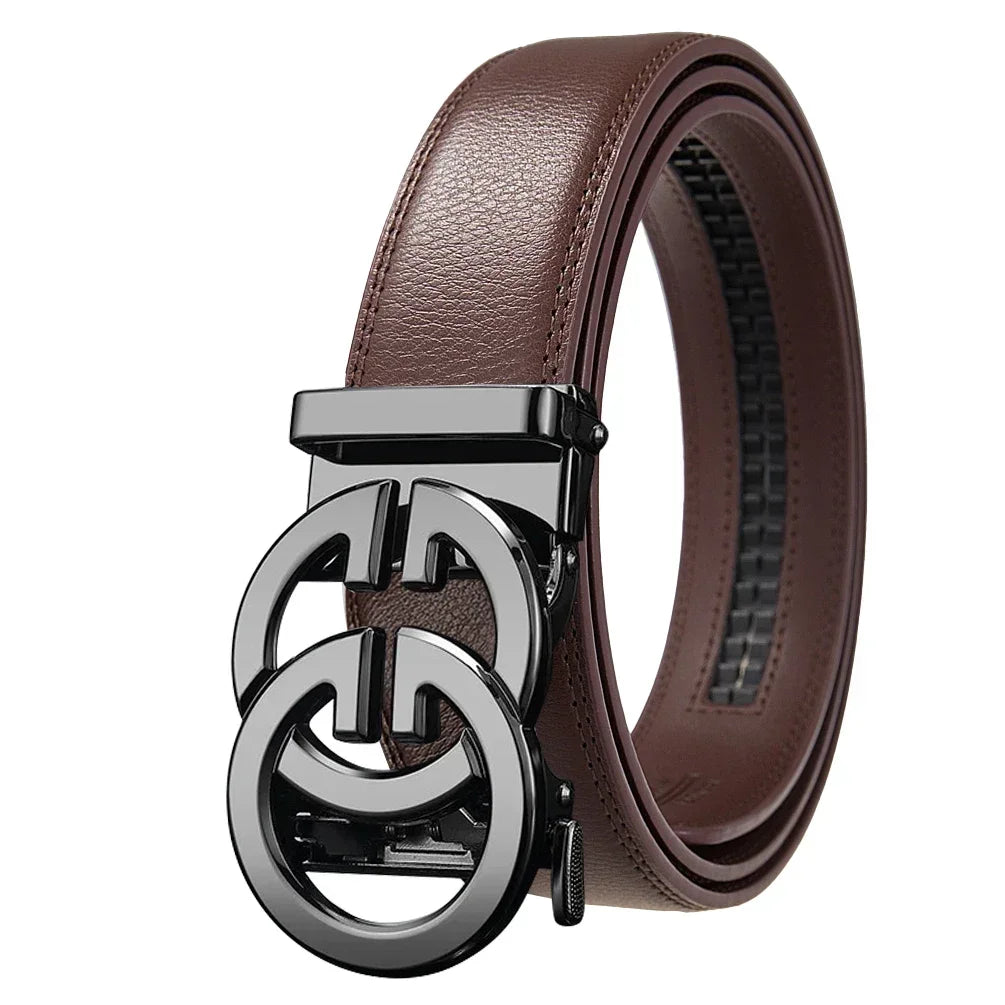 Luxury Men Leather Belt - Automatic Business Waistband
