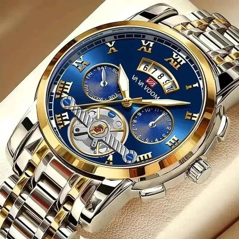 Premium Mens Luxury Watch - Stainless Steel Waterproof Timepiece
