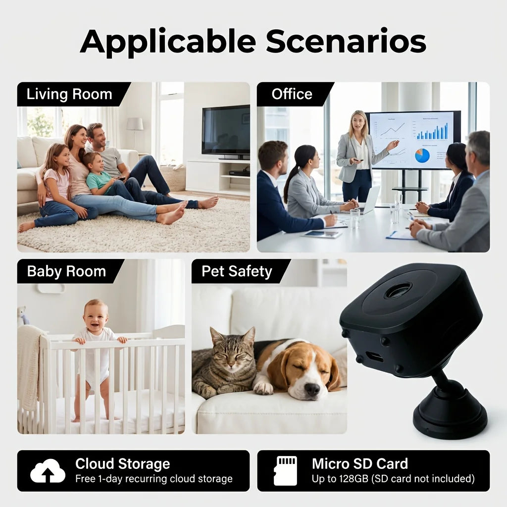 Mini Wireless Security Camera - HD Indoor Smart Monitor