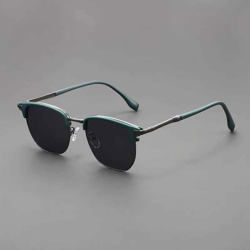 Designer Square Sunglasses - Vintage Gradient Alloy Frame