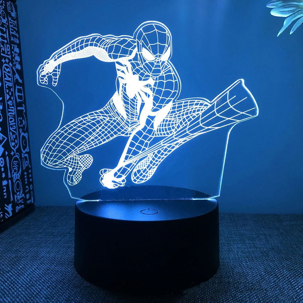 Premium 3D Night Light - Spider-Man 16-Color LED Desk Lamp