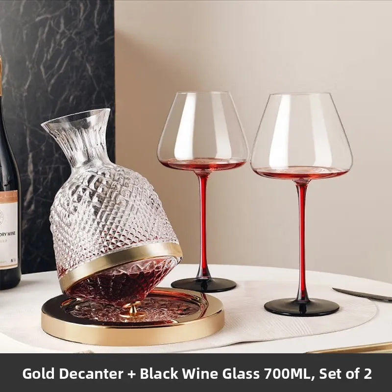 Elegant Burgundy Wine Glasses - Crystal Long Stem Design