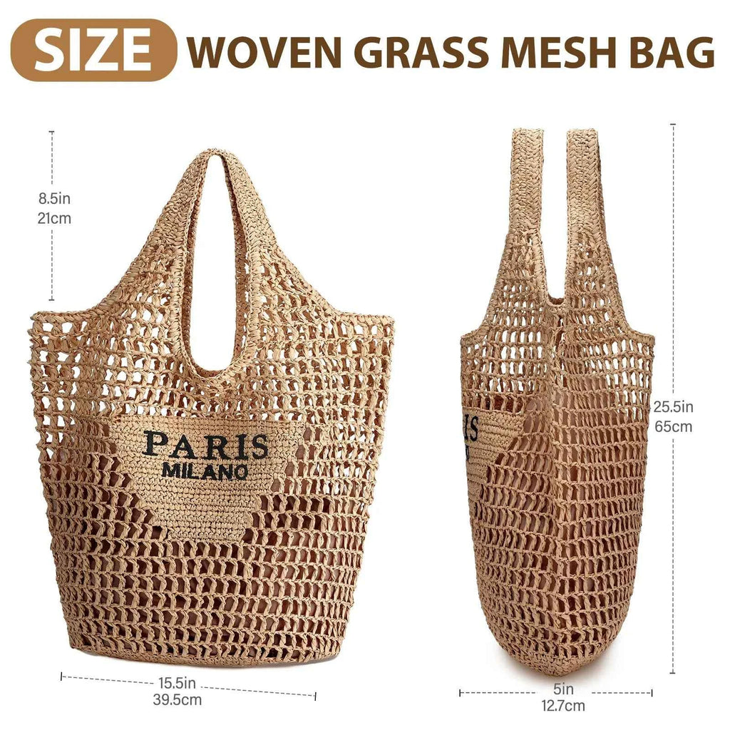 Elegant Woven Tote Bag - Handmade Summer Beach Accessory
