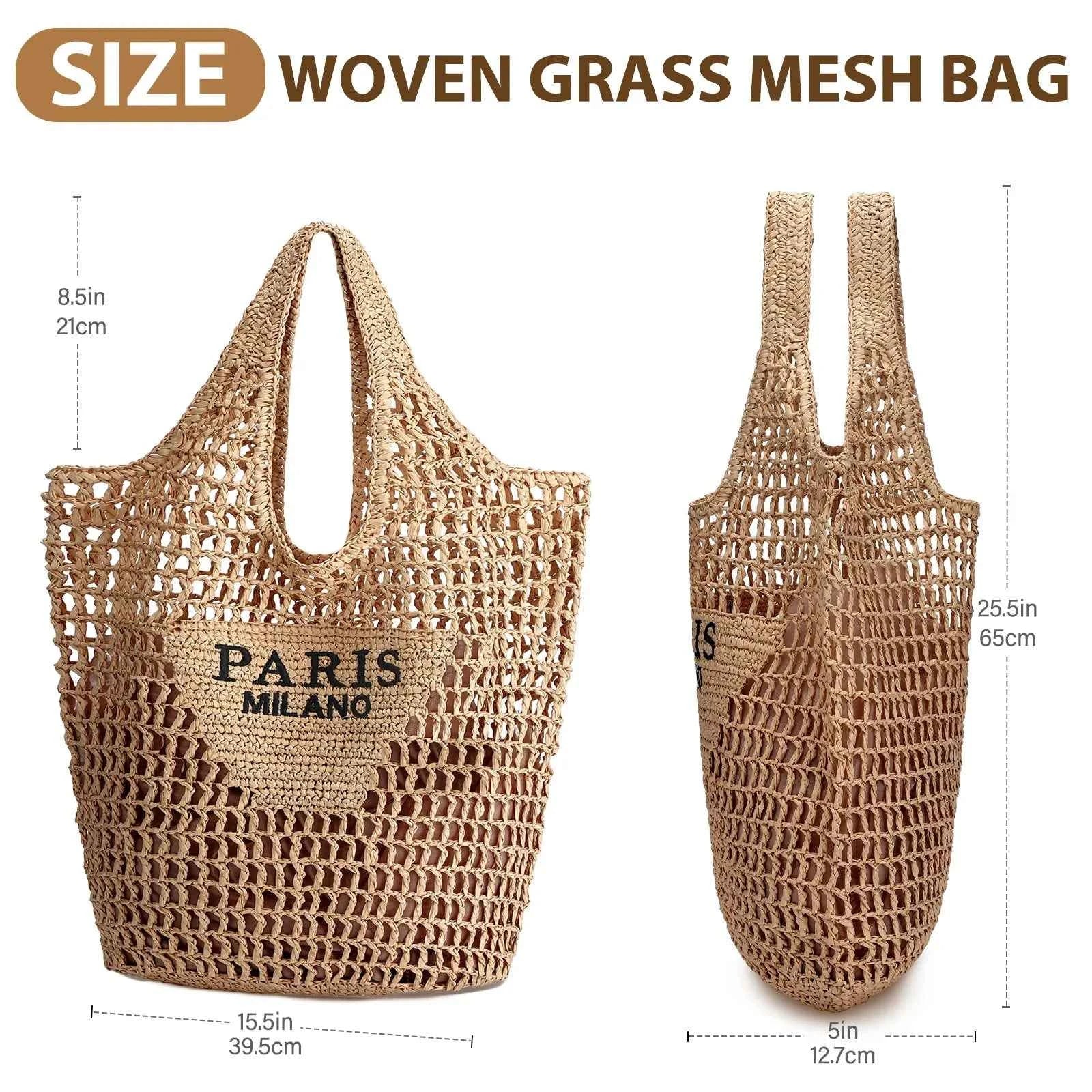 Elegant Woven Tote Bag - Handmade Summer Beach Accessory