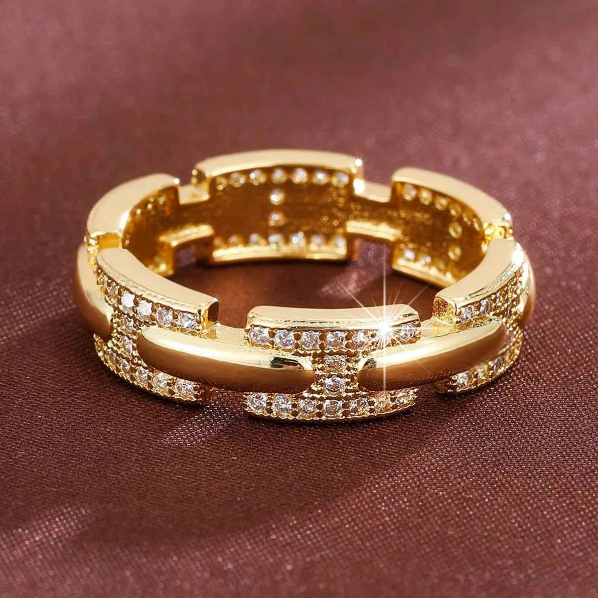 Elegant H Shaped Letter Design Synthetic Zirconia Women'S Ring For Jewelry Accessory Daily Gifting