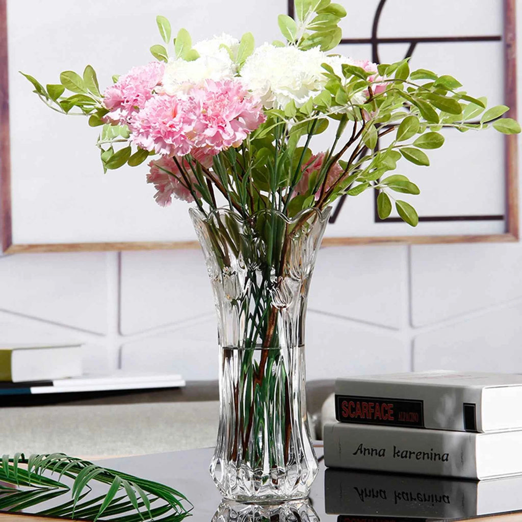 Elegant Clear Glass Flower Vase - Modern Floral Desktop Decor