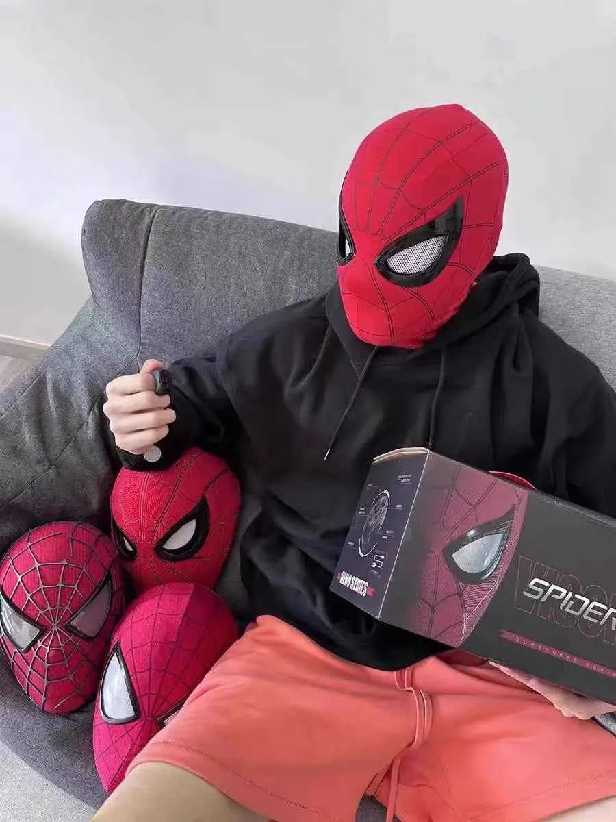 Premium Spider Man Mask - Chin Operable Glowing Headgear Toy