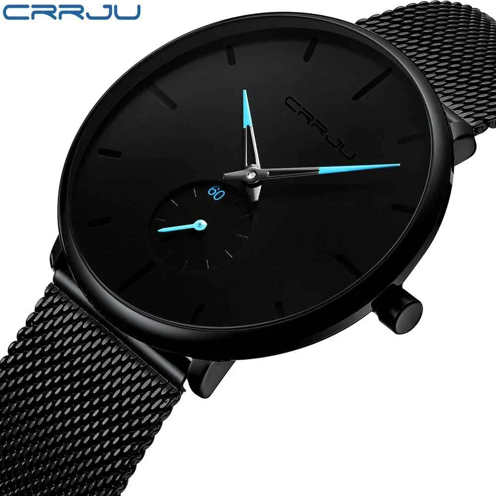Luxury Mens Quartz Watch - Slim Stainless Steel Mesh Waterproof Design