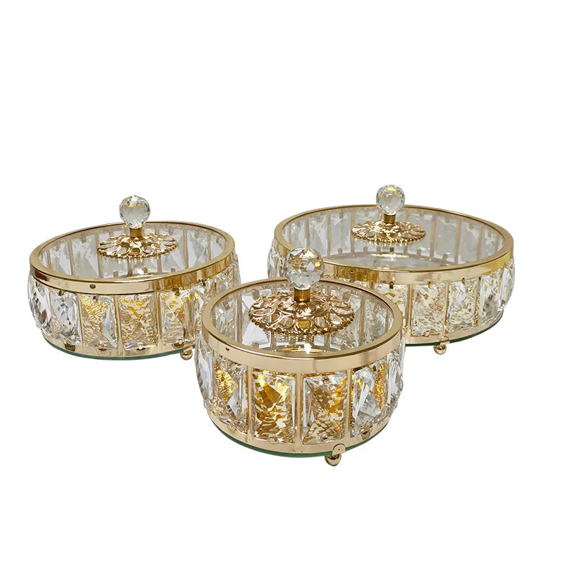 Elegant Luxury Crystal Fruit Bowl with Lid - Home Decor