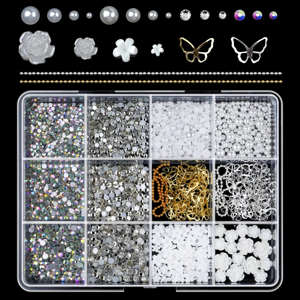 Luxury 3D Gold Bow Nail Metal Charms - 120pcs Shiny Art Supplies