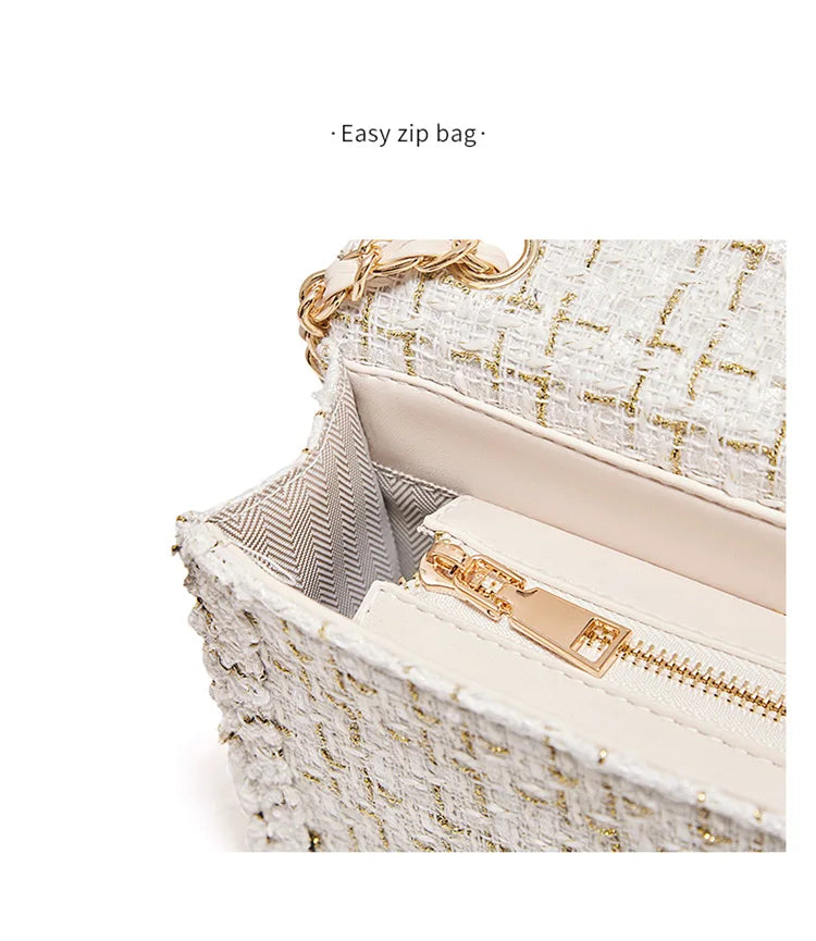 Elegant Chain Shoulder Bag - Sequined Embellishments