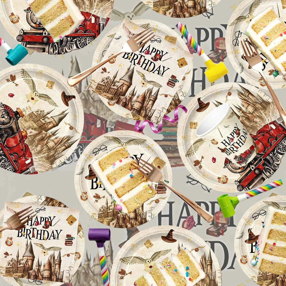 Premium Wizard Party Supplies - Themed Plates, Napkins & Cups Set