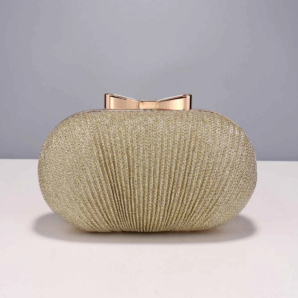 Elegant Women Clutch Bag - Ruched Sequined Evening Handbag