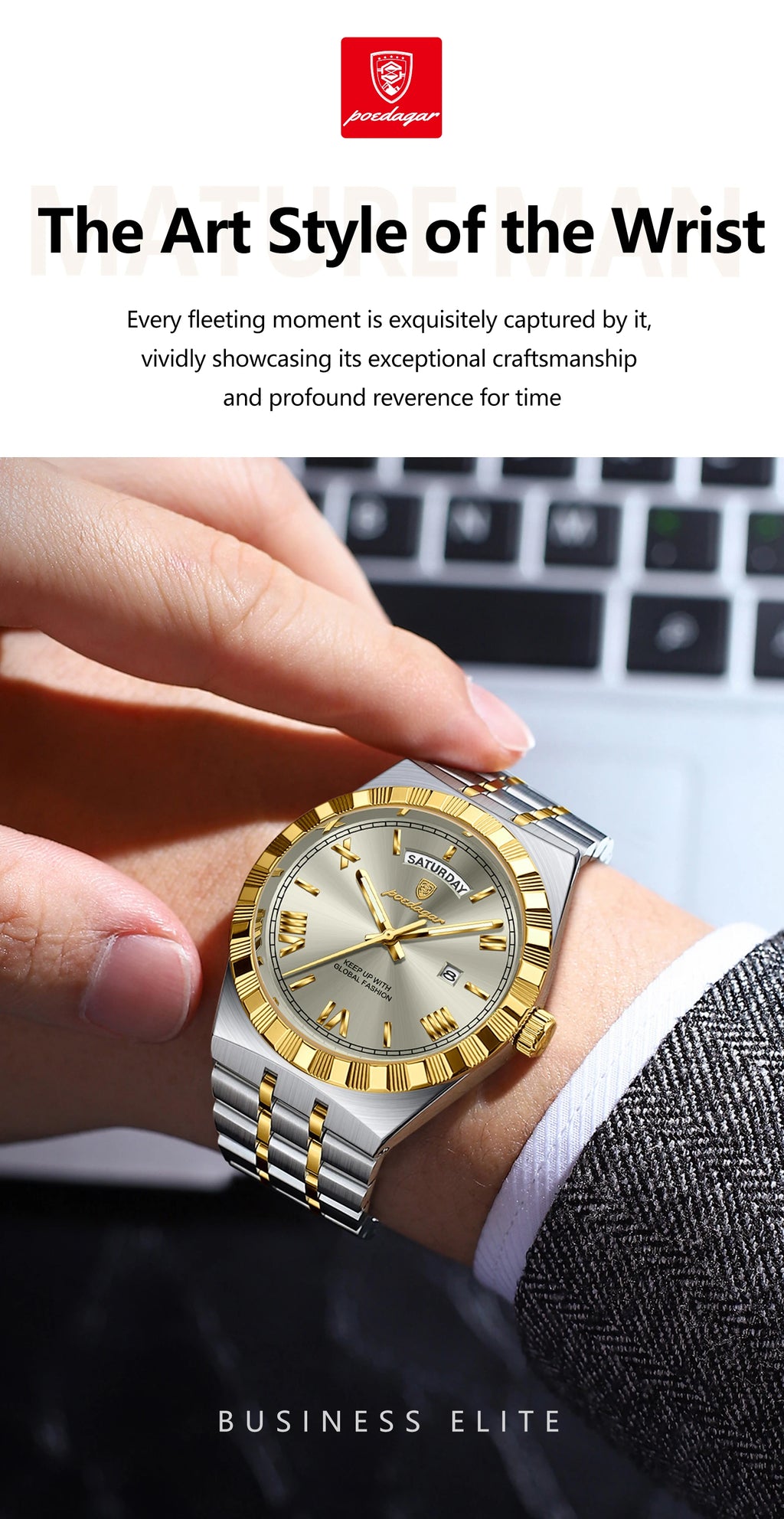 Luxury Men's Quartz Watch - Water Resistant & Luminous