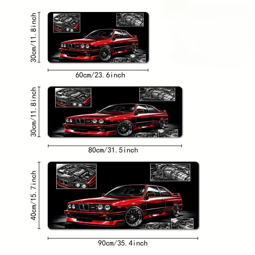 Premium Gaming Mouse Pad - Red Classic Car Desk Mat