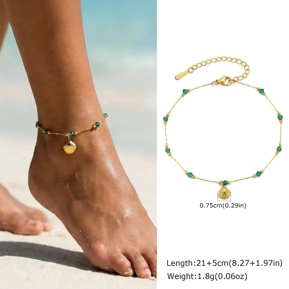 Exquisite Gold Plated Heart Anklet - Stainless Steel Foot Jewelry