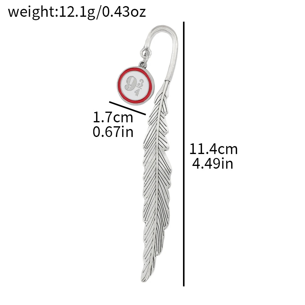 Premium Metal Harry Potter Feather Bookmark - Magic School Gift