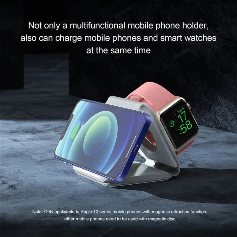 3-in-1 Wireless Charger - Magnetic Fast Charging Pad for Apple Devices