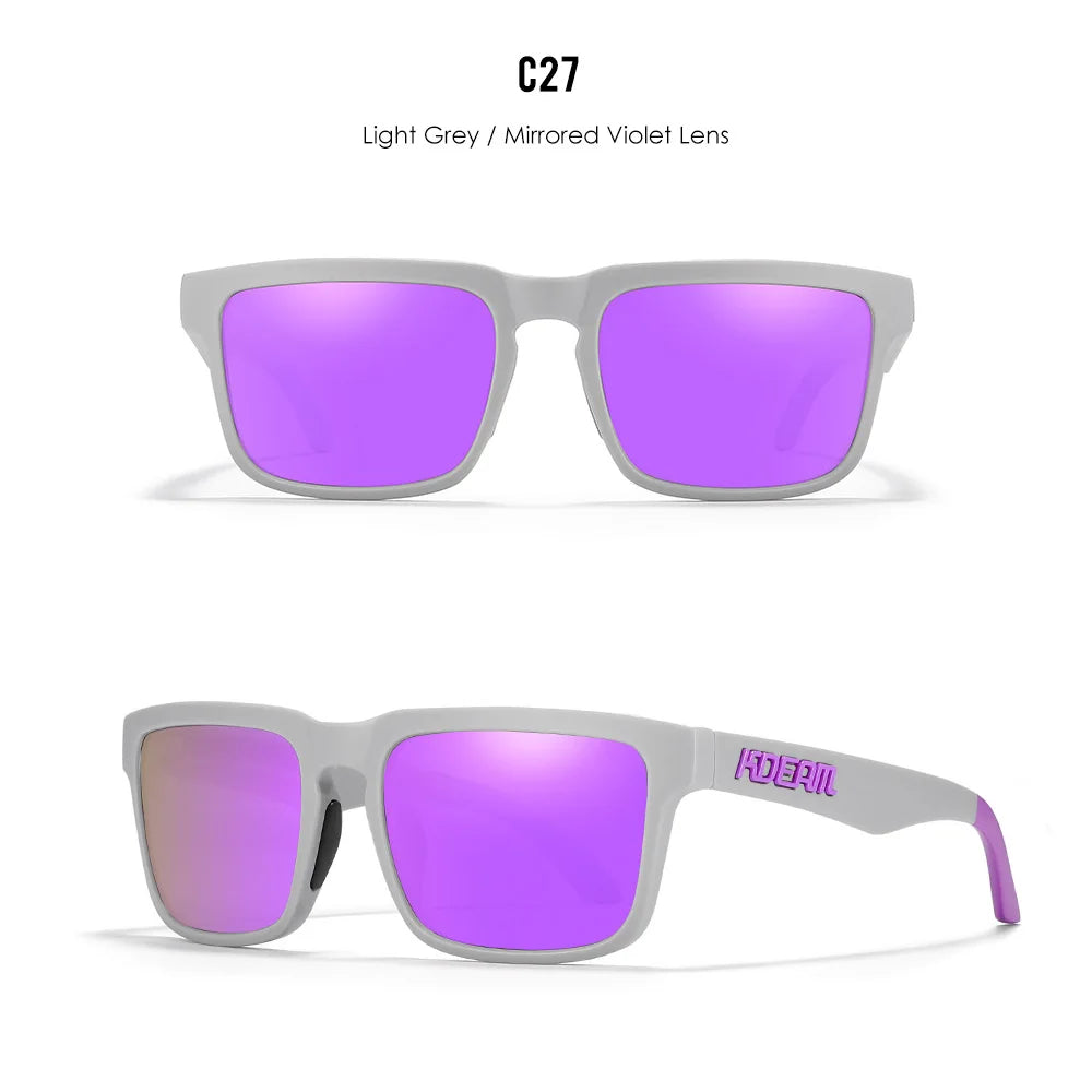Premium Men Square Sunglasses - Polarized UV Protection & Mirrored Lens
