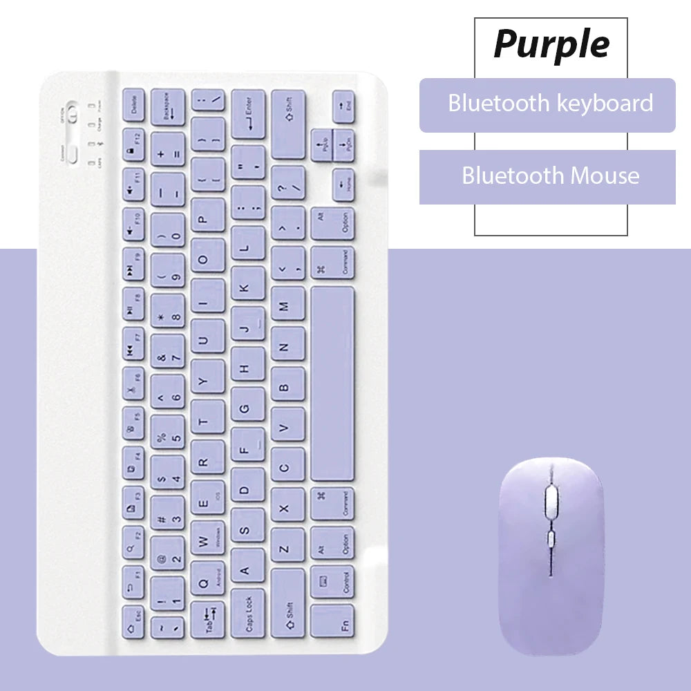Premium Bluetooth Keyboard Mouse Set - Slim, Rechargeable & Universal