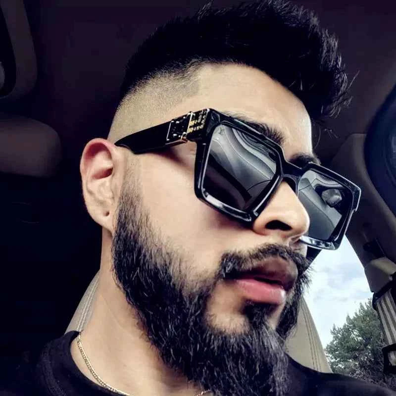 Luxury Square Sunglasses Men - Retro UV400 Designer Eyewear