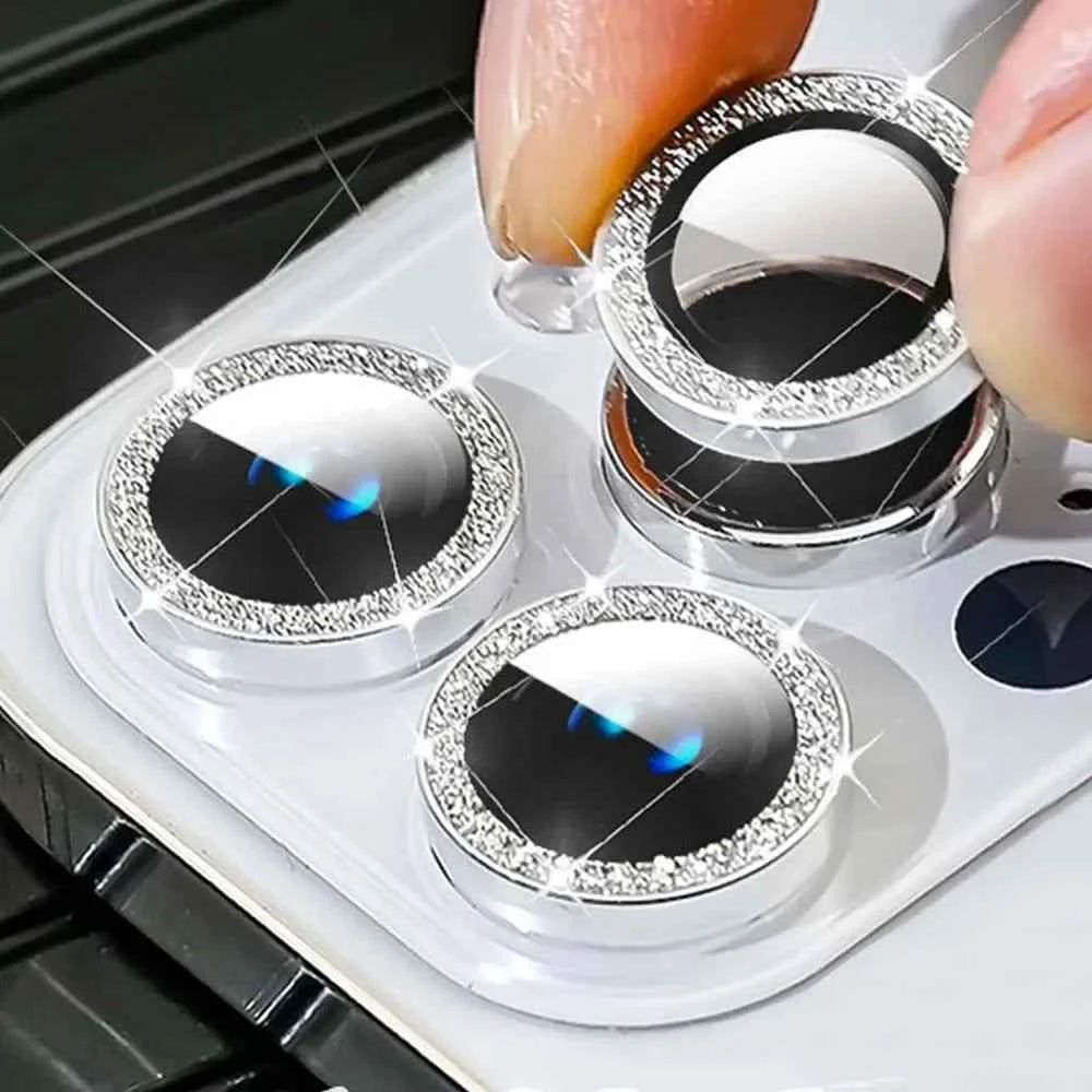 Glitter Camera Lens Protector - 9H Tempered Glass & Metal Ring