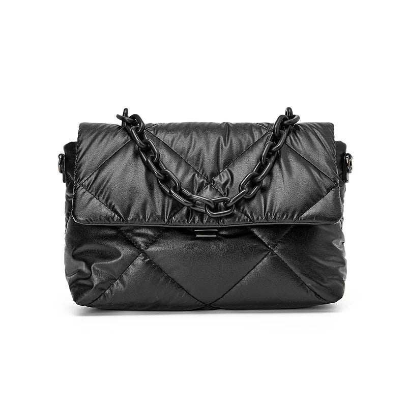 Elegant Women Crossbody Bag - Feather Down Padded