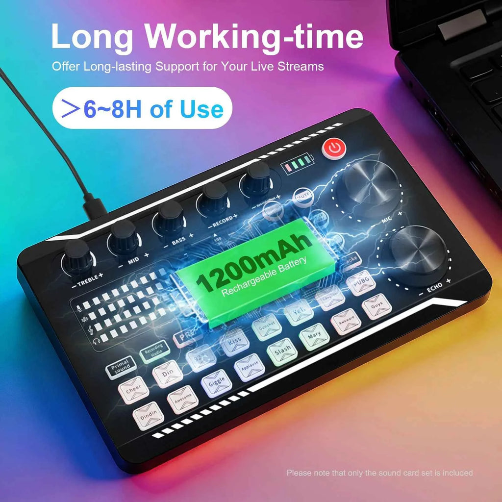 Professional Sound Effects Board - Bluetooth Audio Mixer & LED Lights