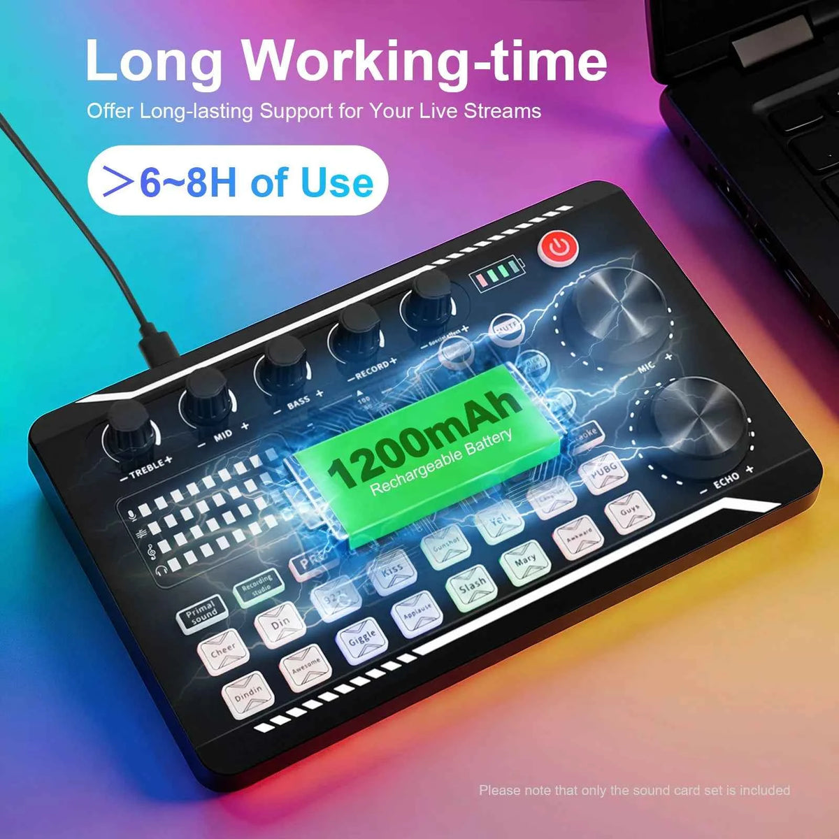 Professional Sound Effects Board - Bluetooth Audio Mixer & LED Lights