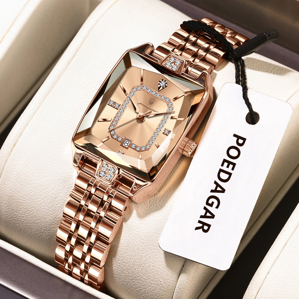 Elegant Women's Quartz Watch - Stainless Steel Waterproof Wristwatch