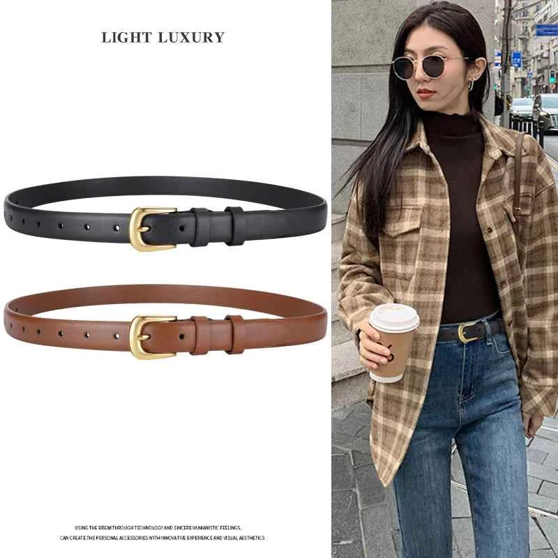 Luxury Women's Thin Belt - Premium Pin Buckle Design
