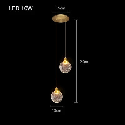 Modern Crystal Pendant Lamp - Elegant Bedside Hanging Lighting