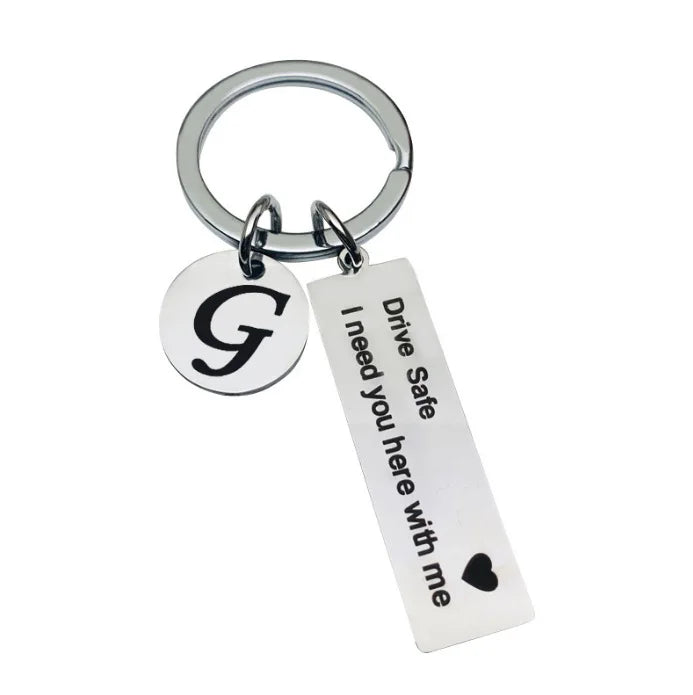 Premium Custom Initial Keychain - Engraved Stainless Steel