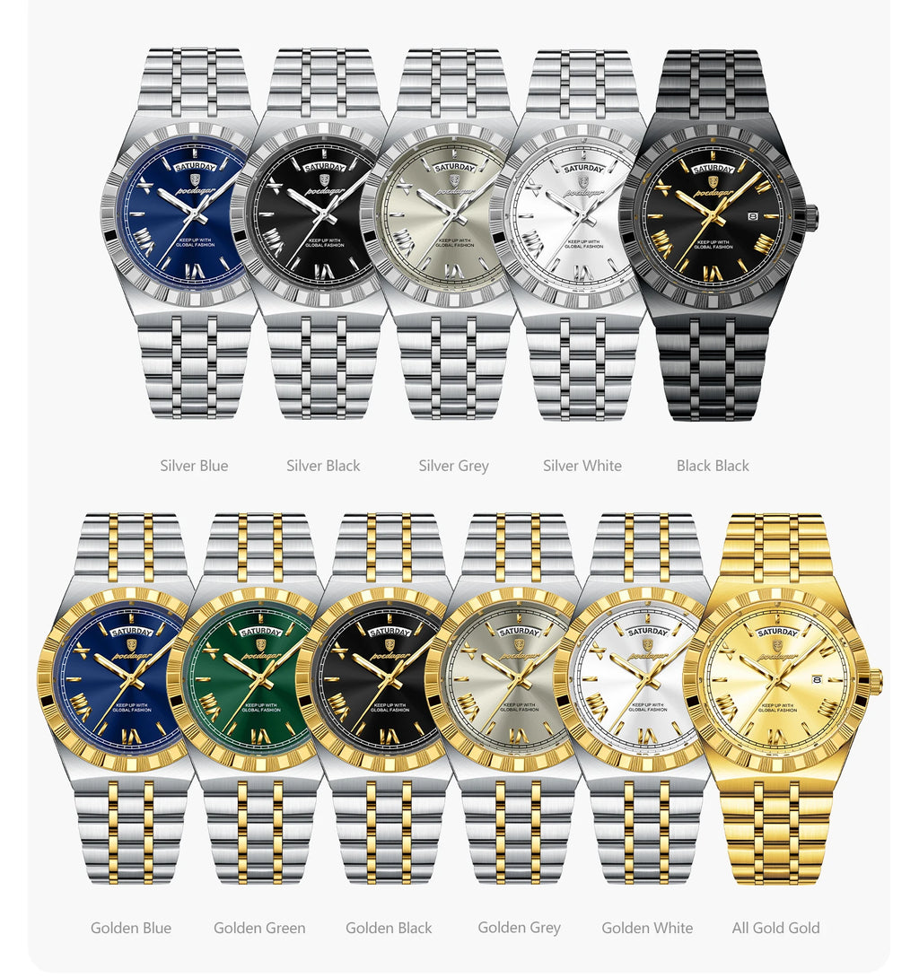 Luxury Men's Quartz Watch - Water Resistant & Luminous